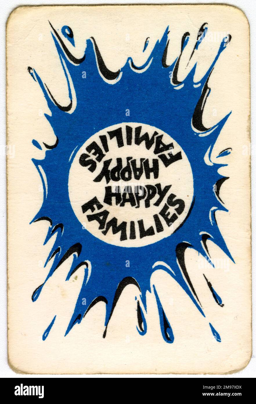 Happy Familes Playing Cards - design on back. Stock Photo