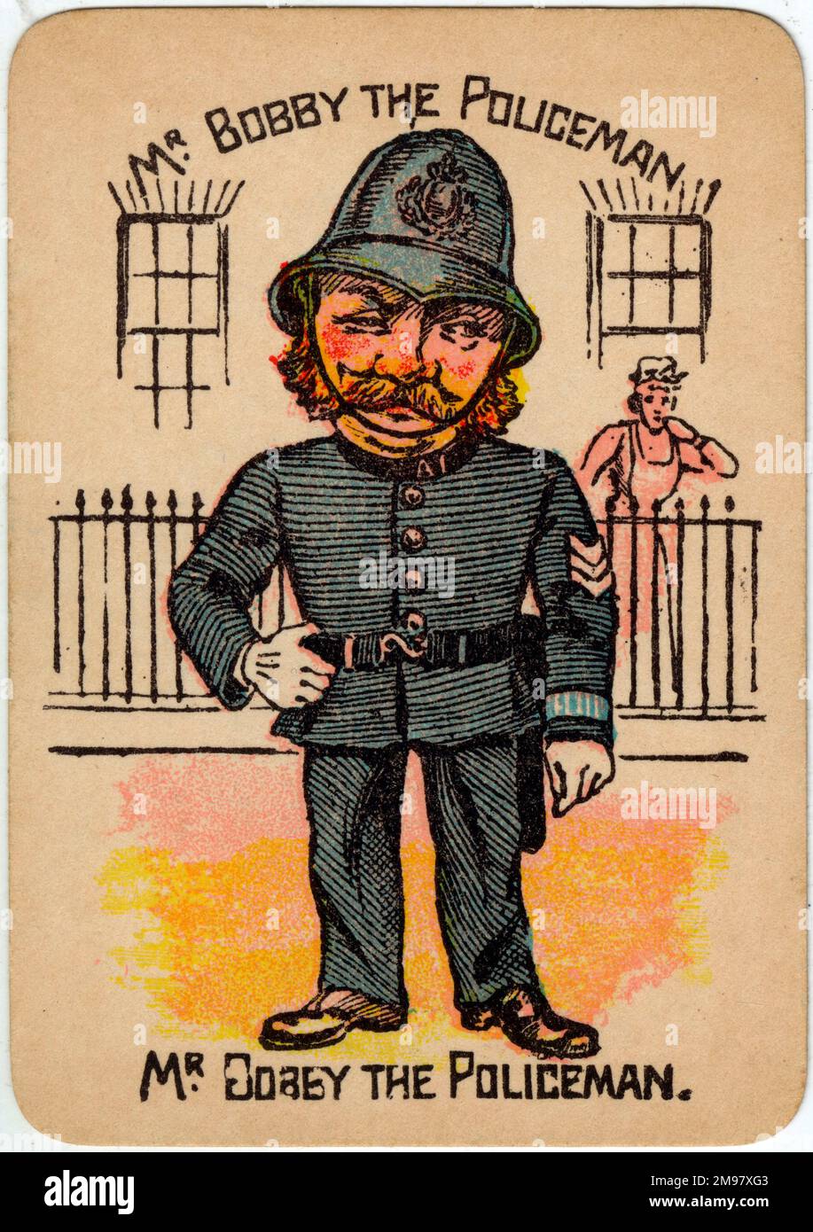 Happy Families Playing Cards - Mr Bobby the Policeman. Stock Photo