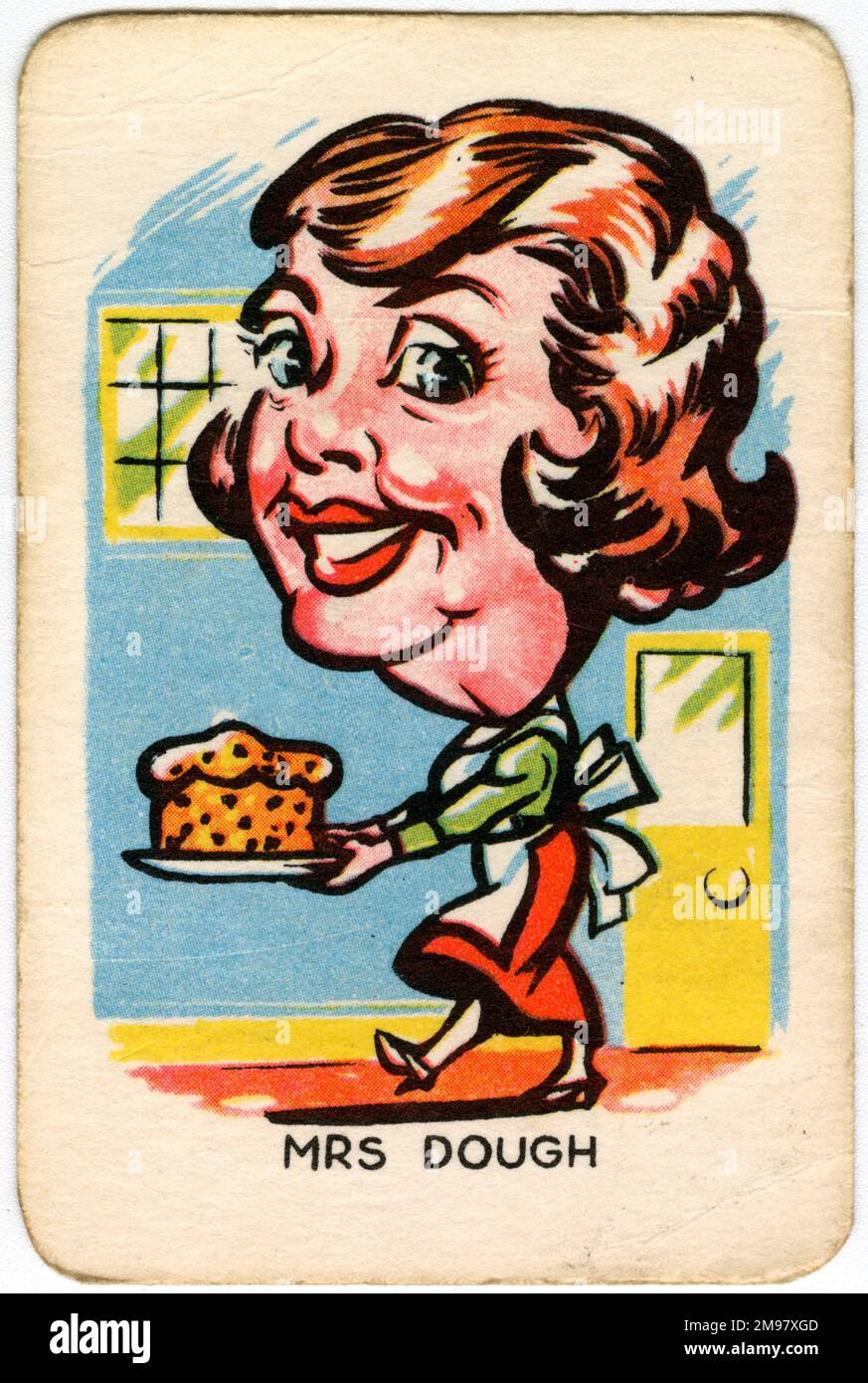 Happy Familes Playing Cards - Mrs Dough. Stock Photo