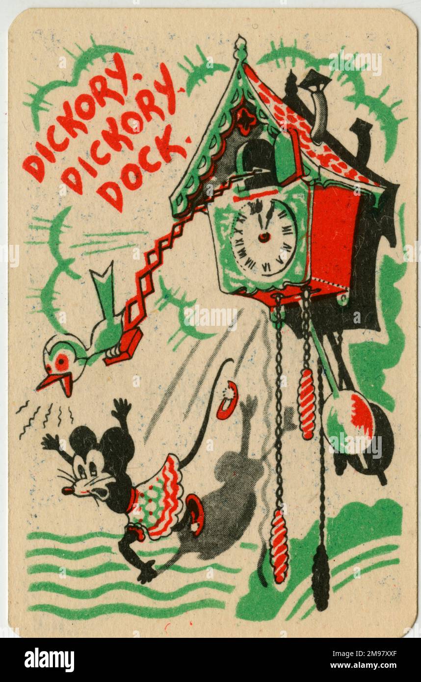 Nursery Rhyme Snap card Dickory Dickory Dock, the mouse ran up the