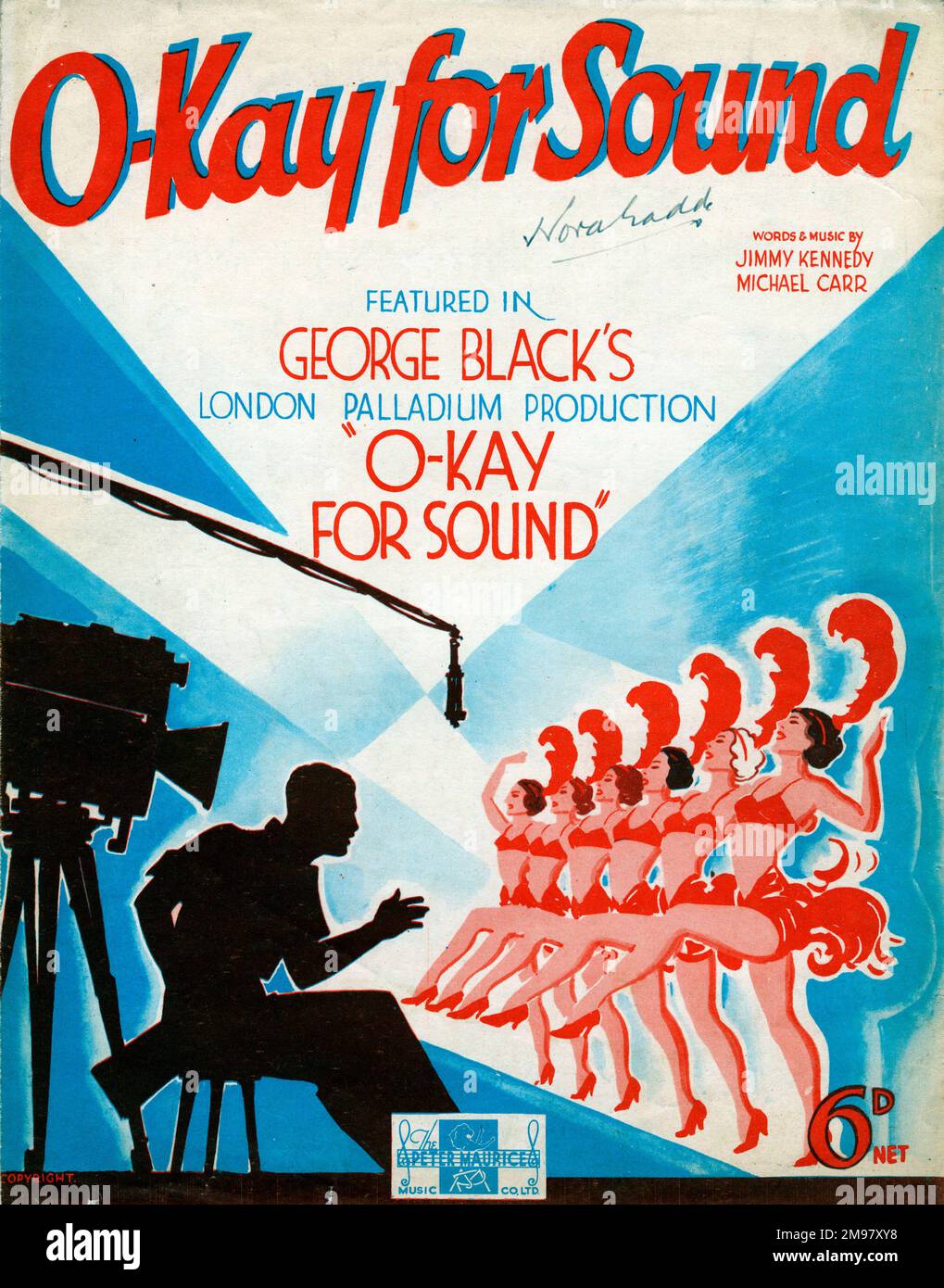 Music cover, O-Kay for Sound, from a London Palladium production by George Black, with words and music by Jimmy Kennedy and Michael Carr. Stock Photo