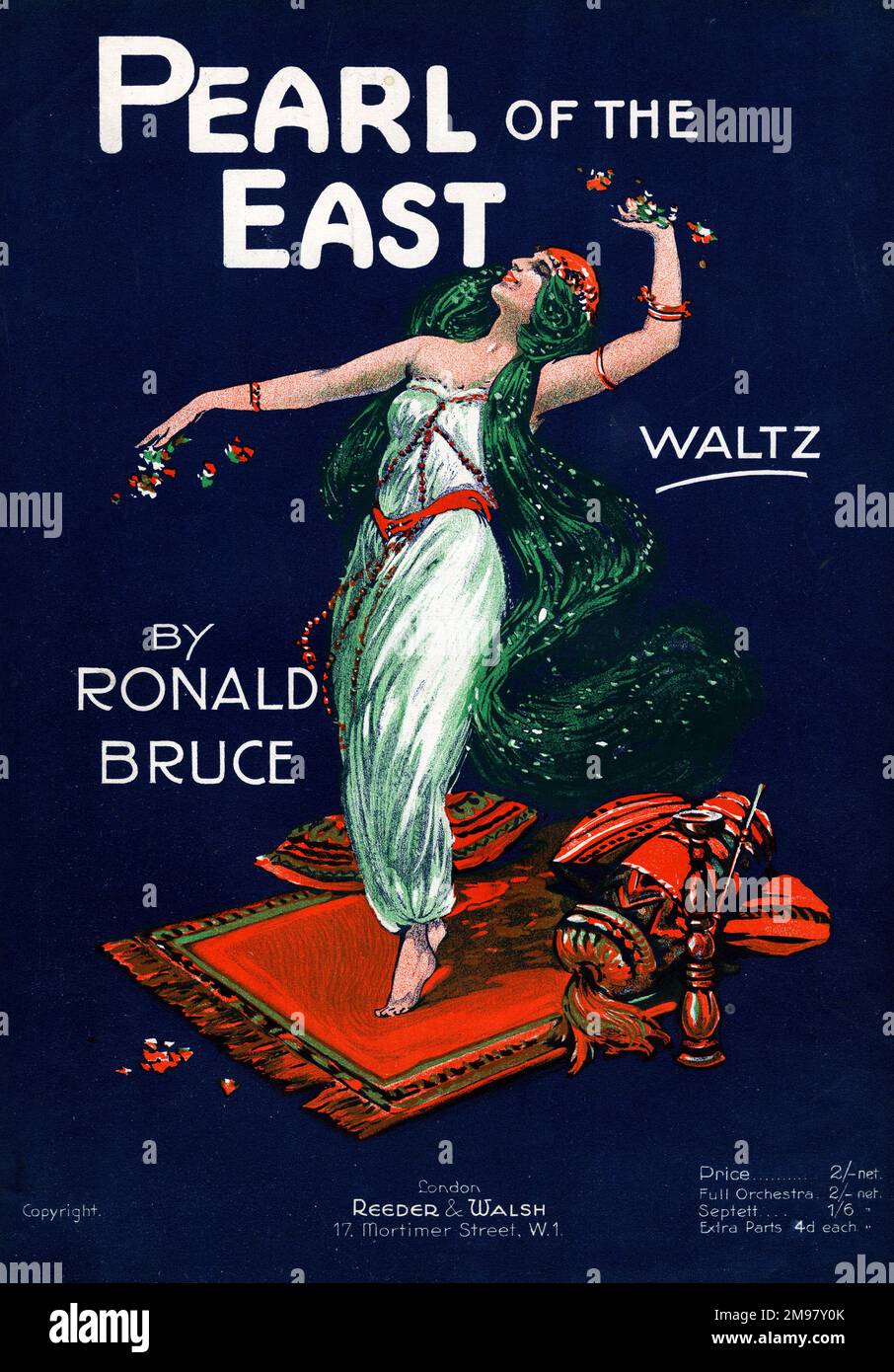 Music cover, Pearl of the East Waltz, by Ronald Bruce. Stock Photo