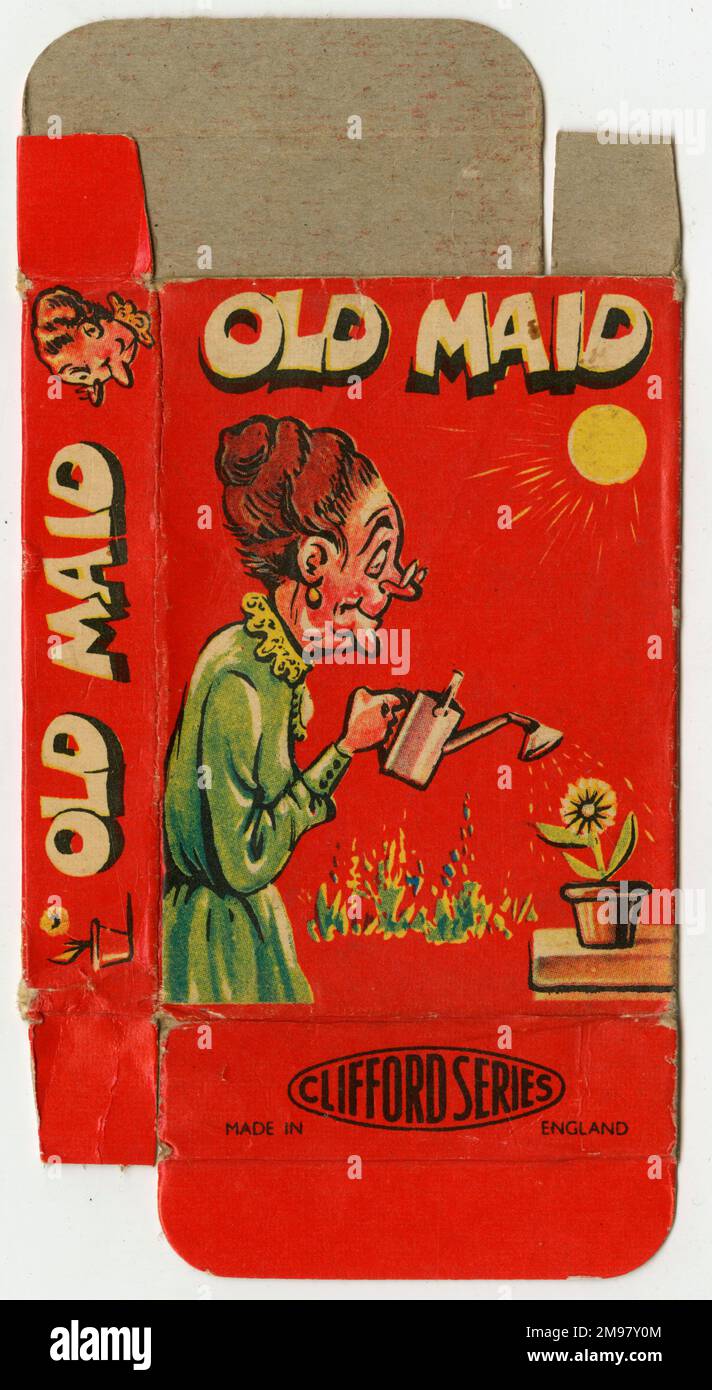 Old Maid reissue - box design. Stock Photo