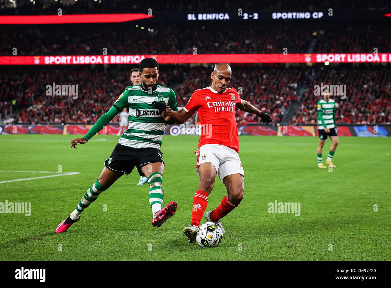 Lisbon, Portugal. 15th Jan, 2023. Jeremiah St. Juste (L) Of Sporting CP ...