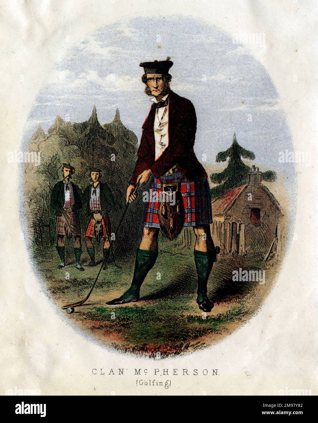 Scottish Types - Golf, Clan McPherson. Stock Photo