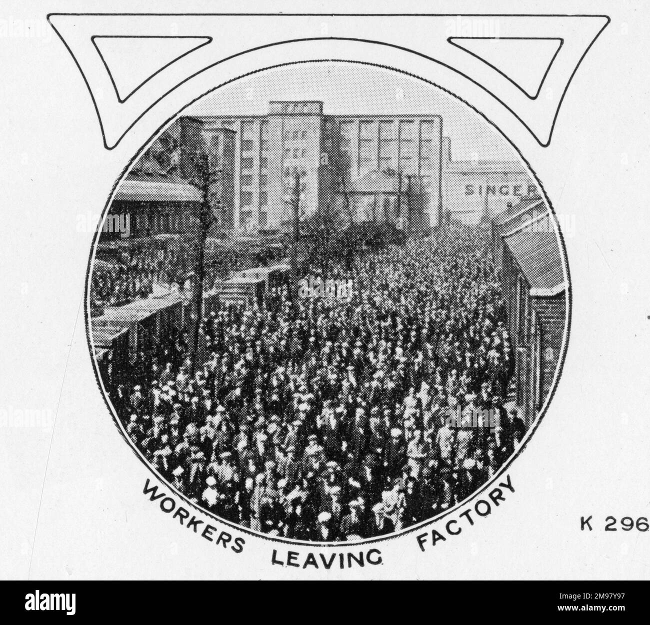 Singer Sewing Machine workers leaving factory Stock Photo Alamy