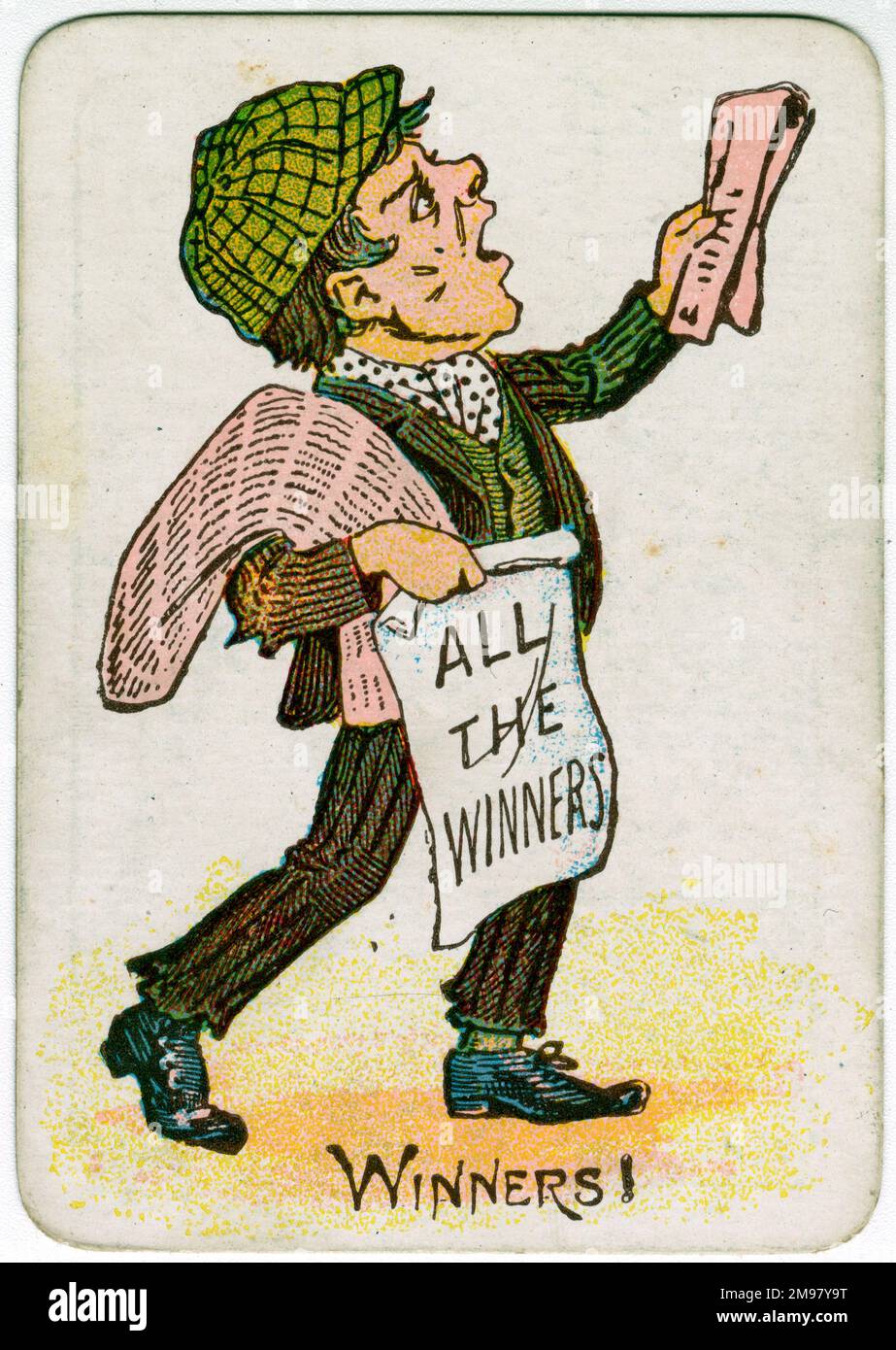 Snap Playing Card - Winners, newspaper seller. Stock Photo