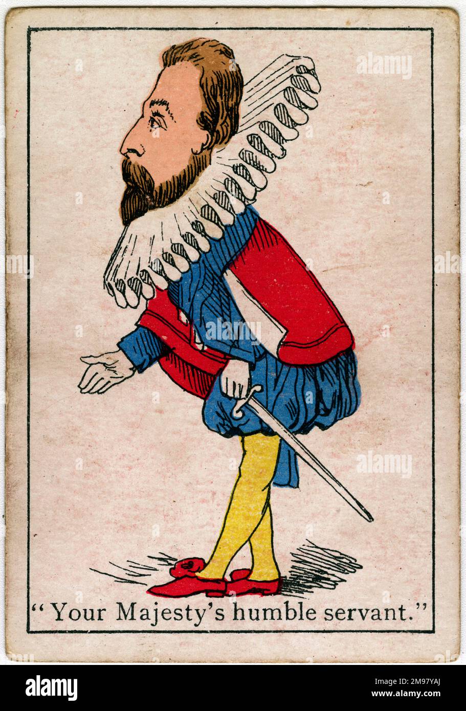 Snap Playing Card - Courtier bowing. Stock Photo