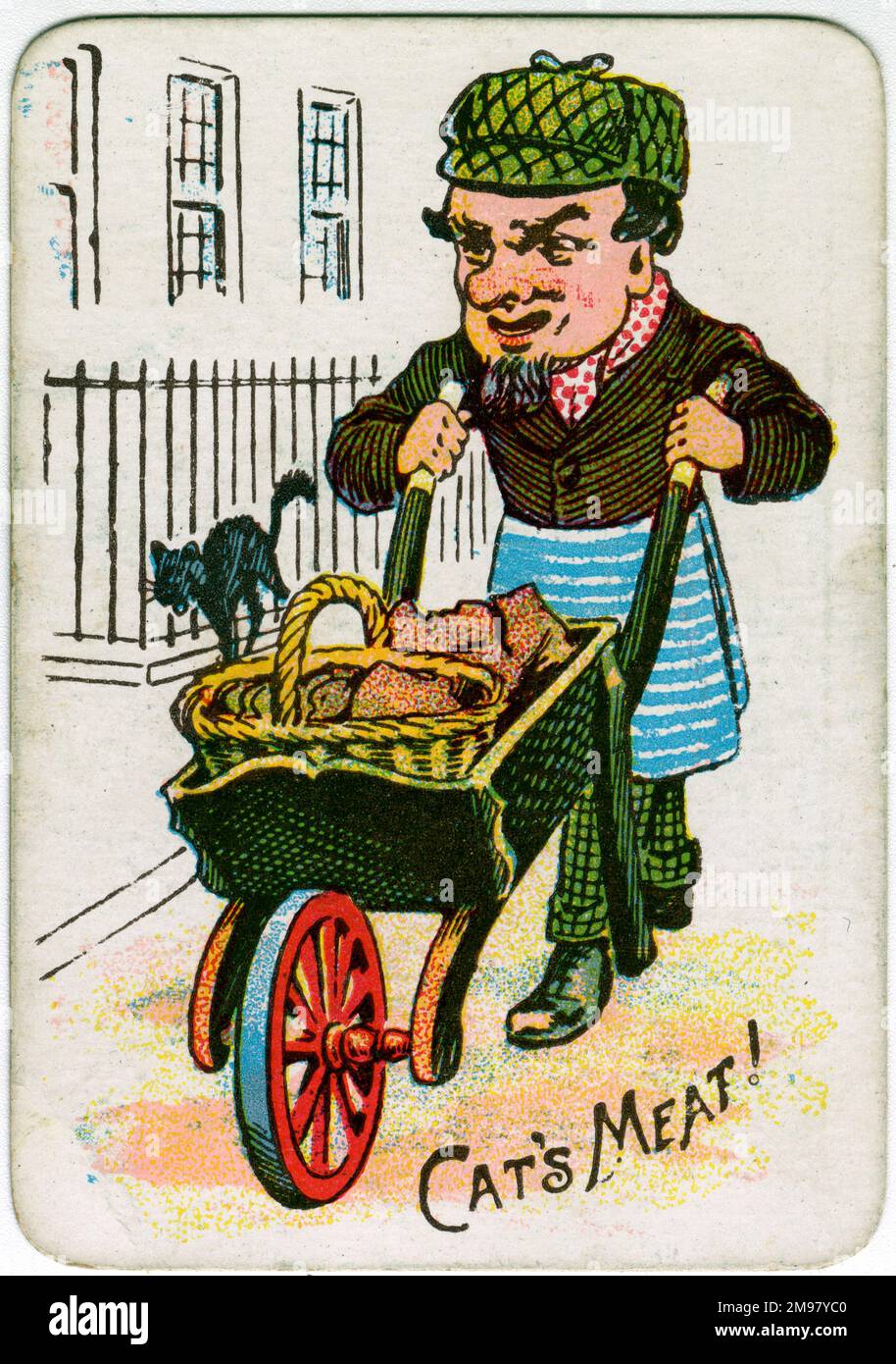 Snap Playing Card Cat's Meat, man with wheelbarrow Stock Photo Alamy