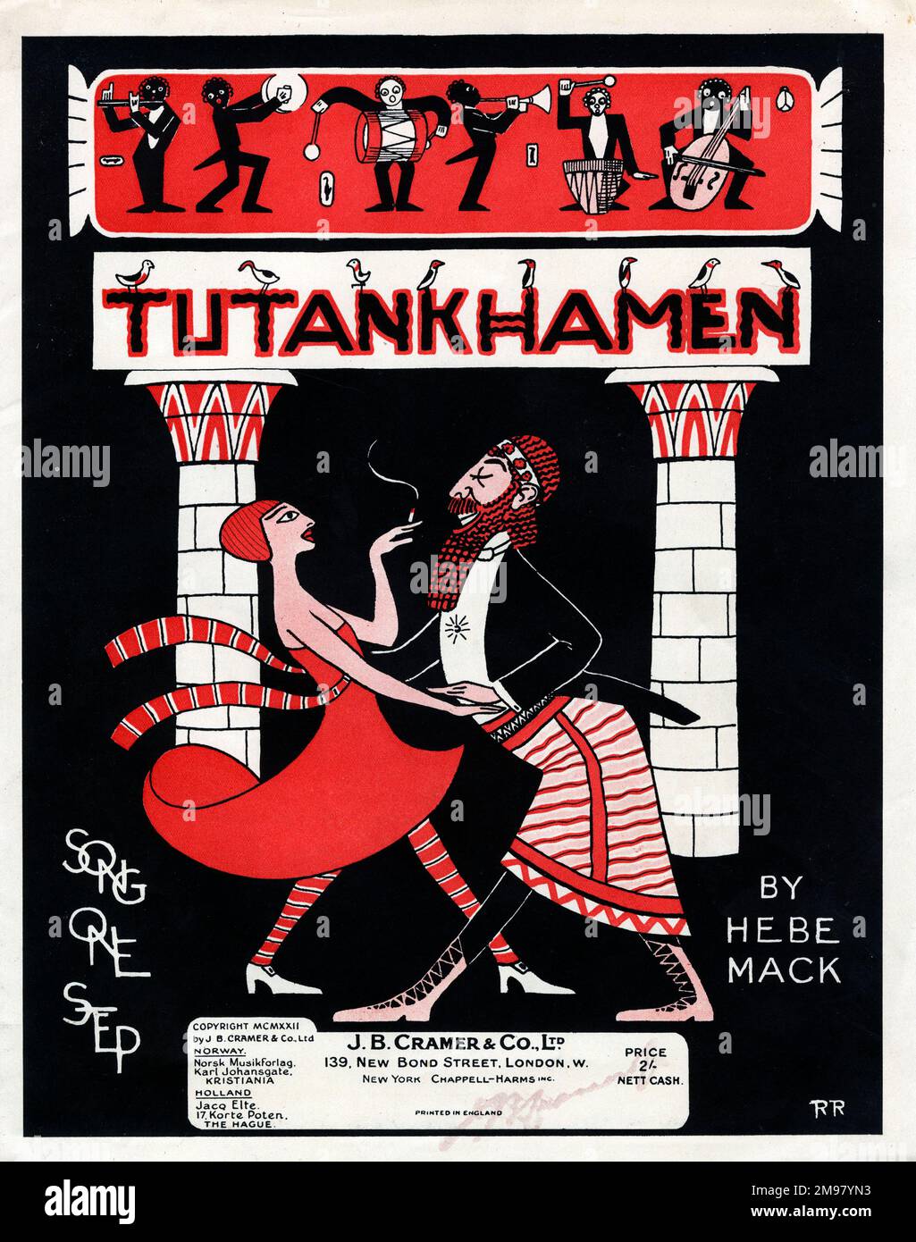 Music cover, Tutankhamen One Step Song, by Hebe Mack. Stock Photo