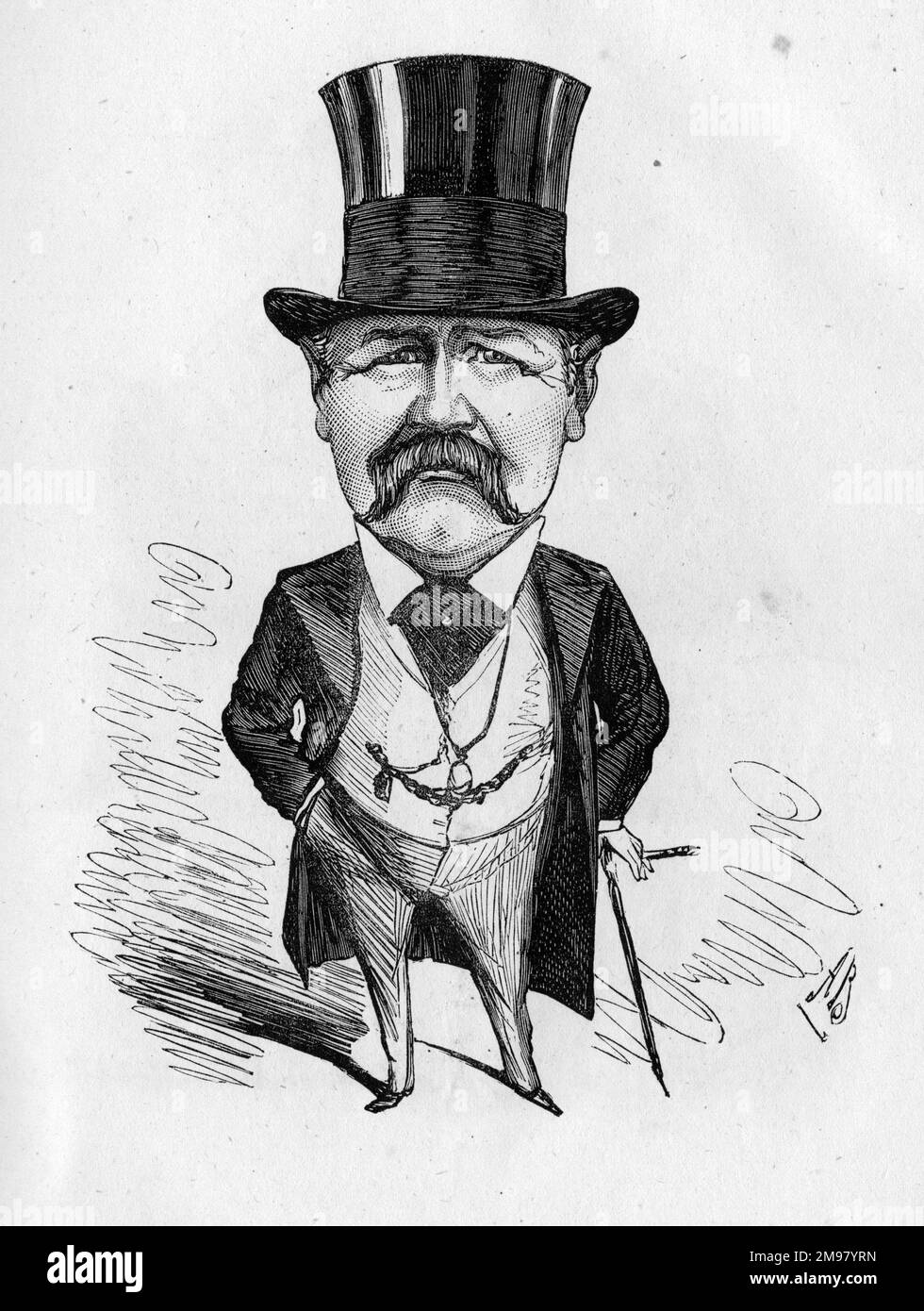 Cartoon of Thomas (Tommy) Foster, The Times newspaper journalist. Stock Photo