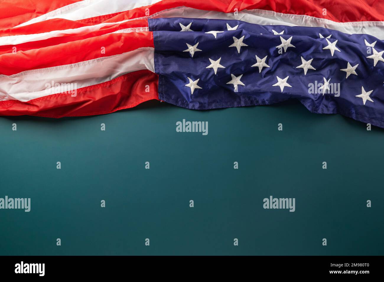 USA flag for Memorial day on abstract blue background Stock Photo - Alamy