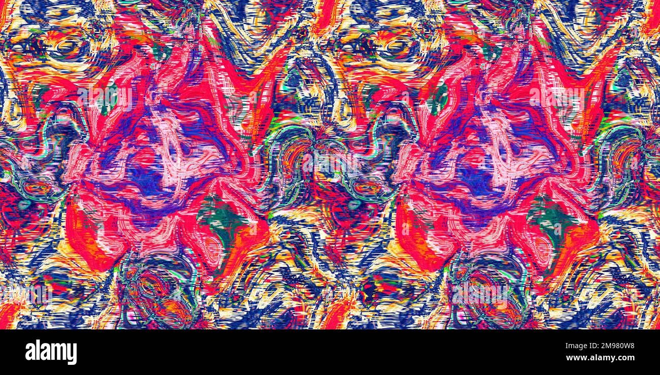 Distorted Border Design Vibrant pink distortion border. Bright colorful kitsch banner for fluid ...