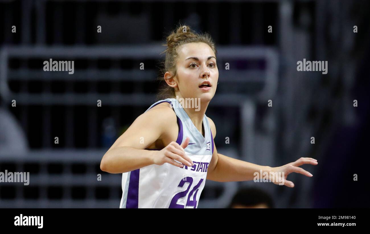 Kansas State guard Emilee Ebert during an NCAA college basketball game ...