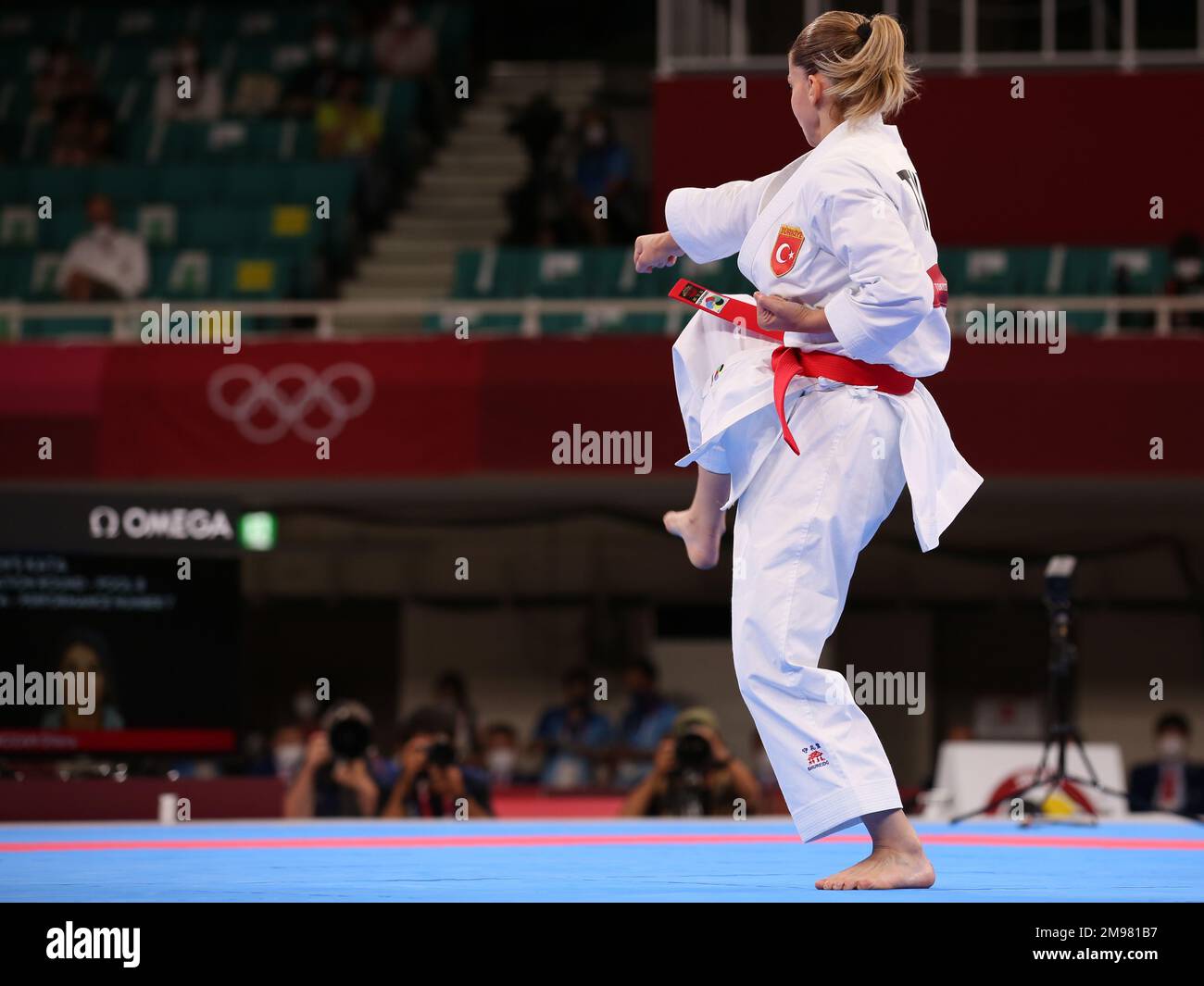 AUG 5, 2021 - TOKYO, JAPAN: Dilara BOZAN of Turkey competes in the Women's Kata Elimination Round at the Tokyo 2020 Olympic Games (Photo by Mickael Chavet/RX) Stock Photo