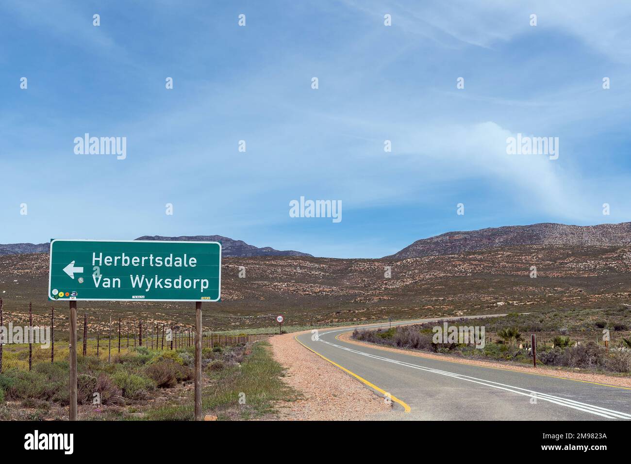 Directional sign for Herbertsdale and Van Wyksdorp at the Muiskraal