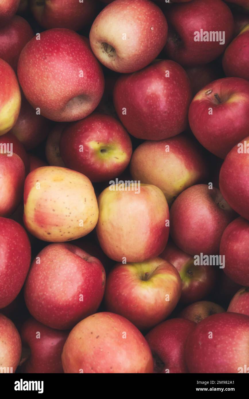 Full frame close-up of red Apples Stock Photo