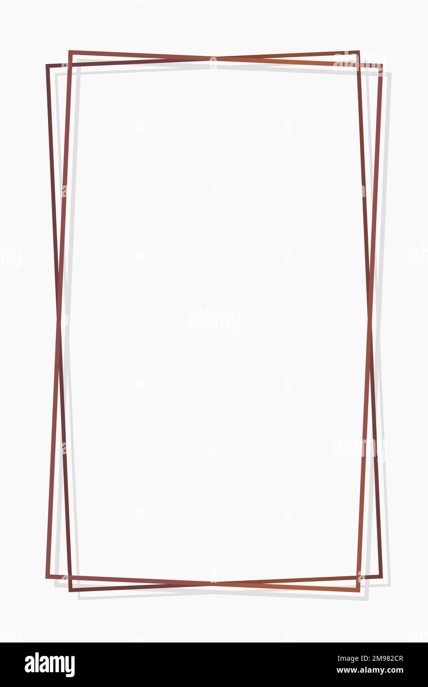 Rectangle bronze frame on white background vector Stock Vector Image