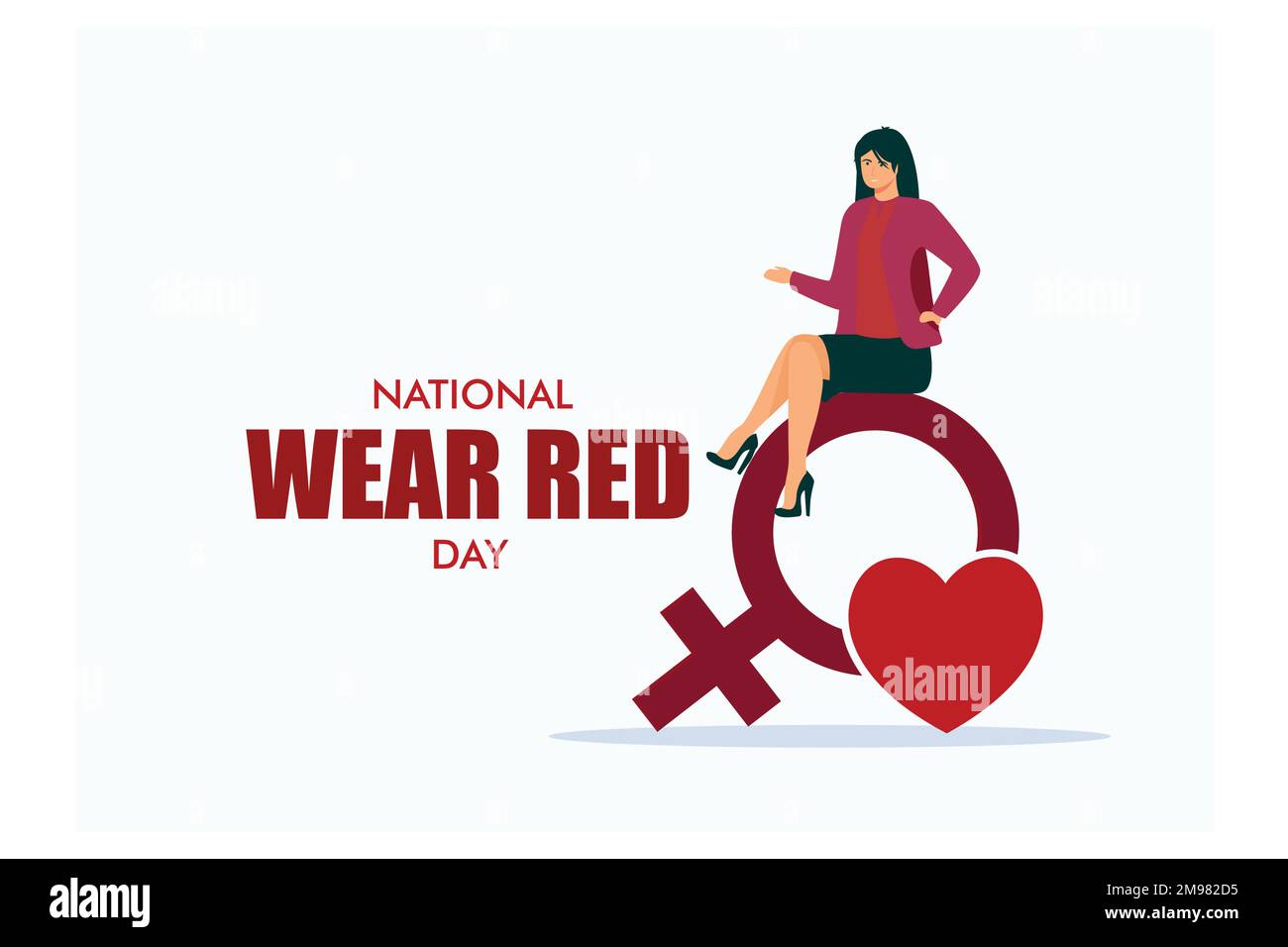 Vector illustration on the theme of National Wear Red day on February