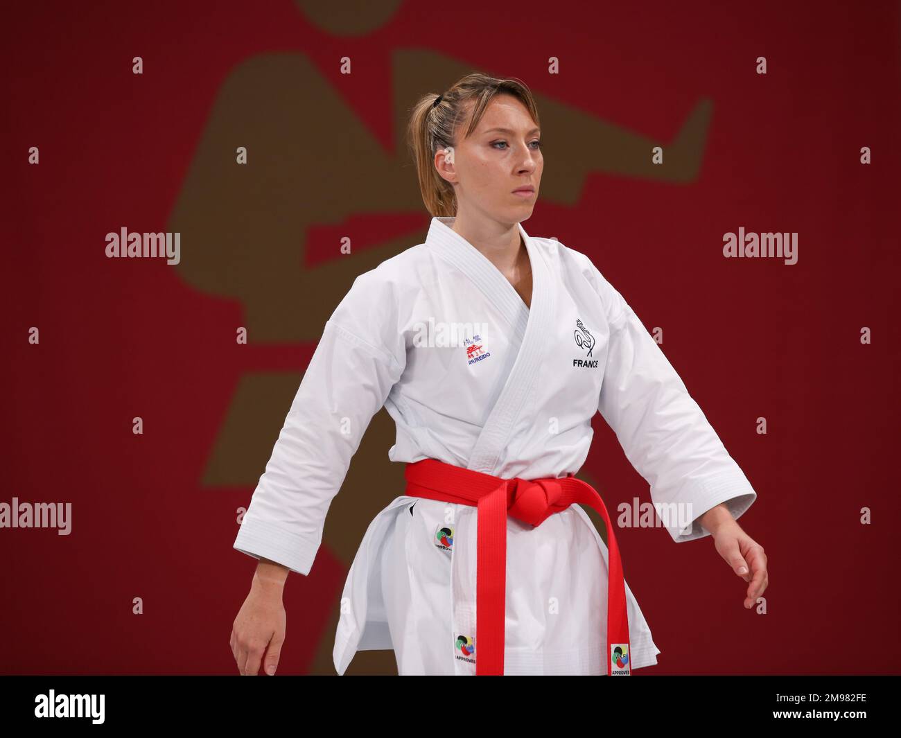 AUG 5, 2021 - TOKYO, JAPAN: Alexandra FERACCI of France competes in the Women's Kata Elimination Round at the Tokyo 2020 Olympic Games (Photo by Mickael Chavet/RX) Stock Photo