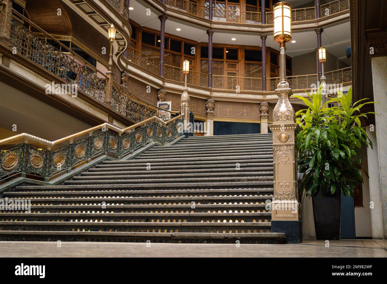 The luxury Arcade Shopping Center and Hotel inside, Cleveland, USA Stock Photo
