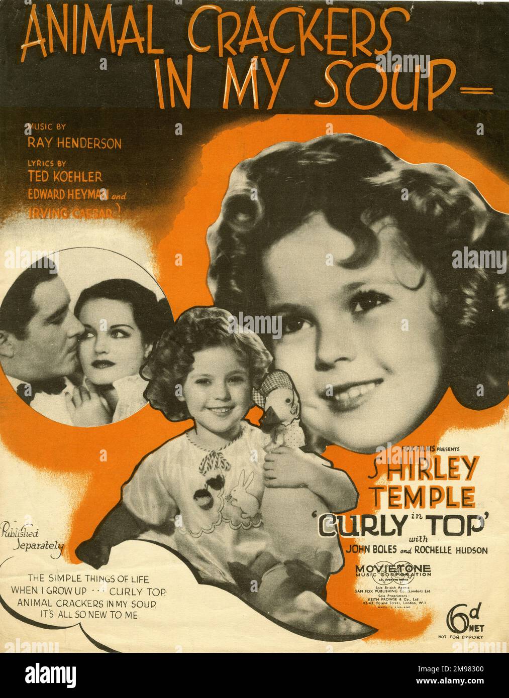 Music cover, Animal Crackers in My Soup, music by Ray Henderson, words