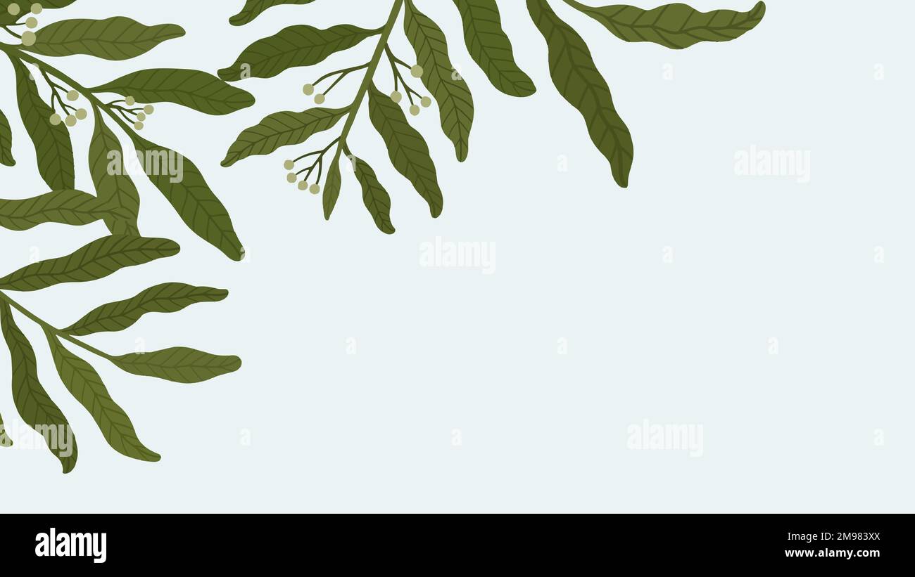 Botanical leafy copy space mobile wallpaper vector Stock Vector