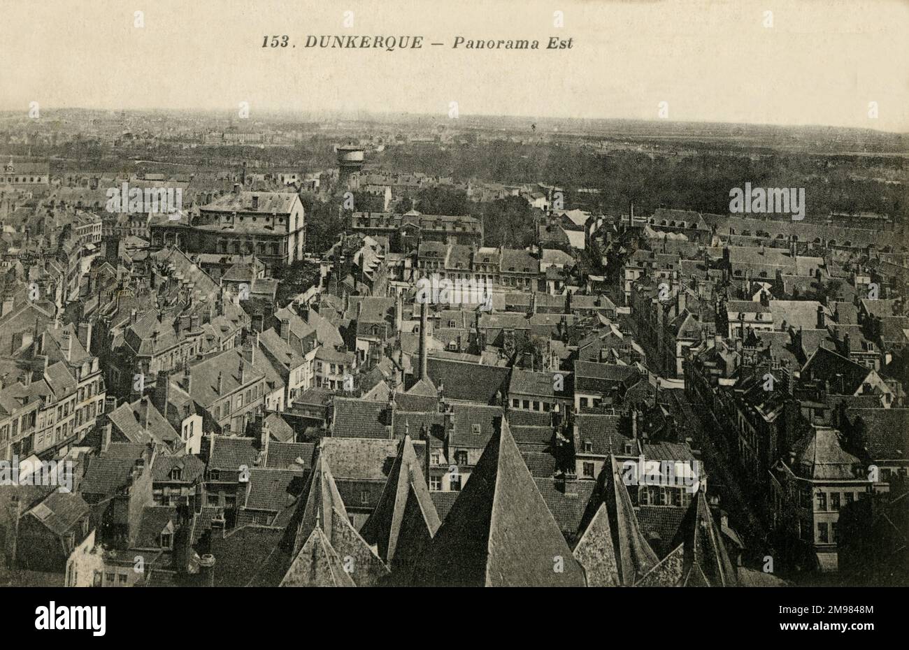 Aerial view of the northern French city of Dunkirk (Dunkerque), showing ...