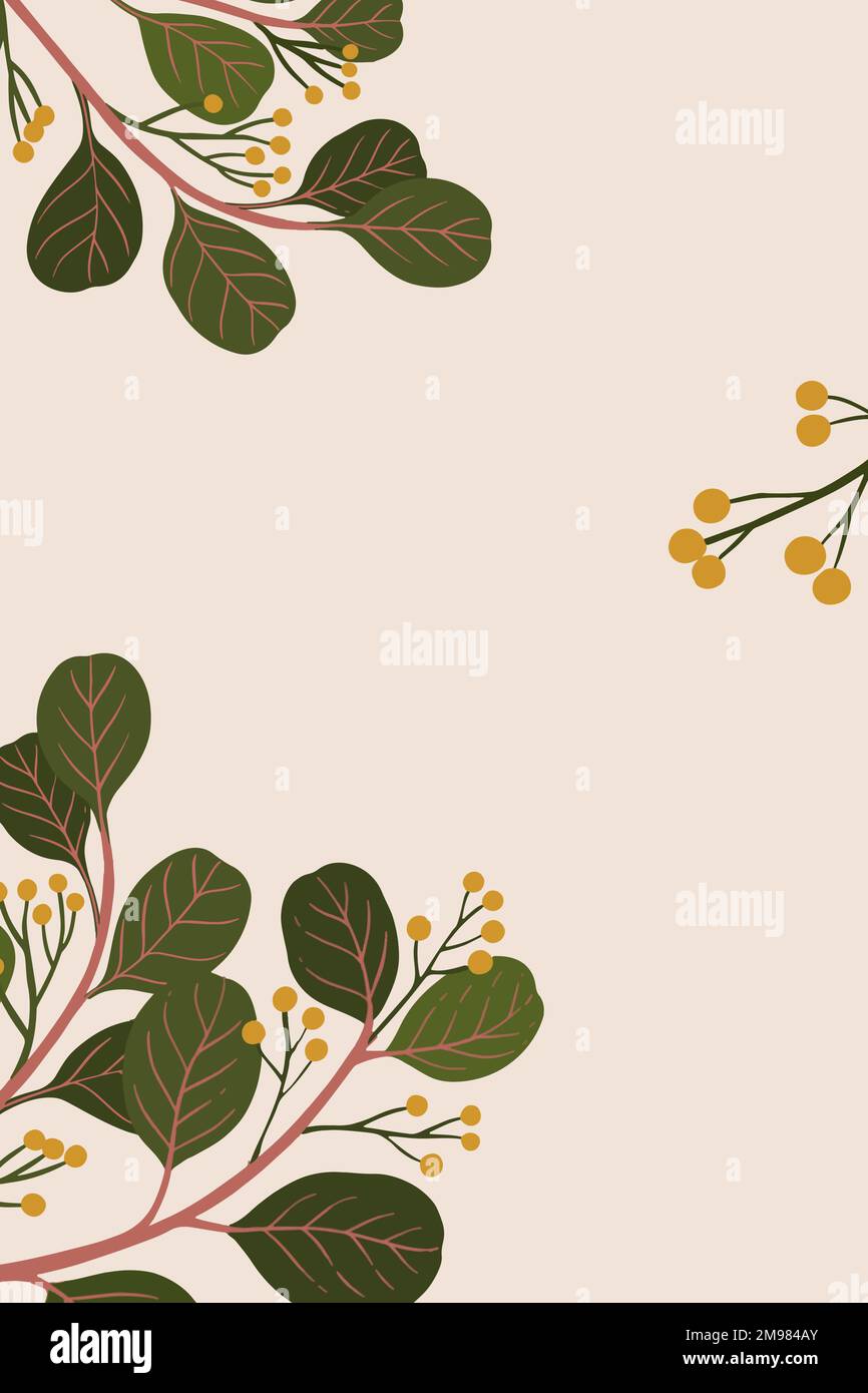 Botanical copy space on a pink background vector Stock Vector