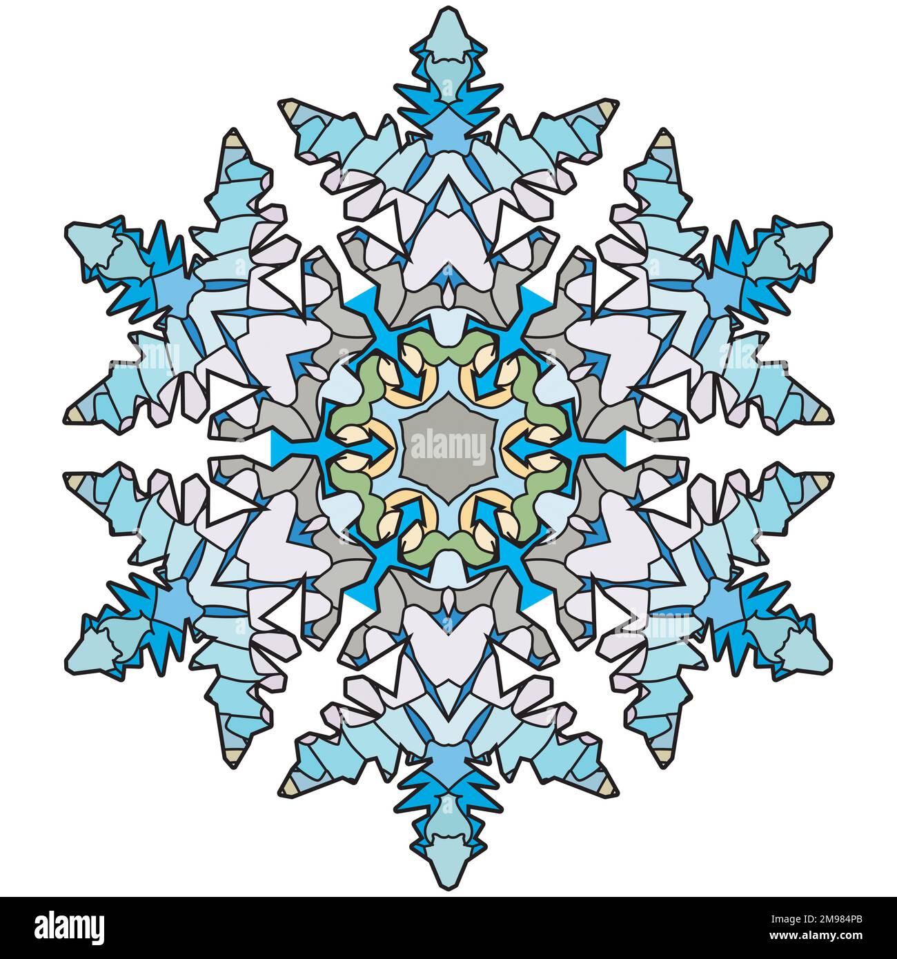 Snowflake winter icon silhouette on white background Stock Vector Image ...