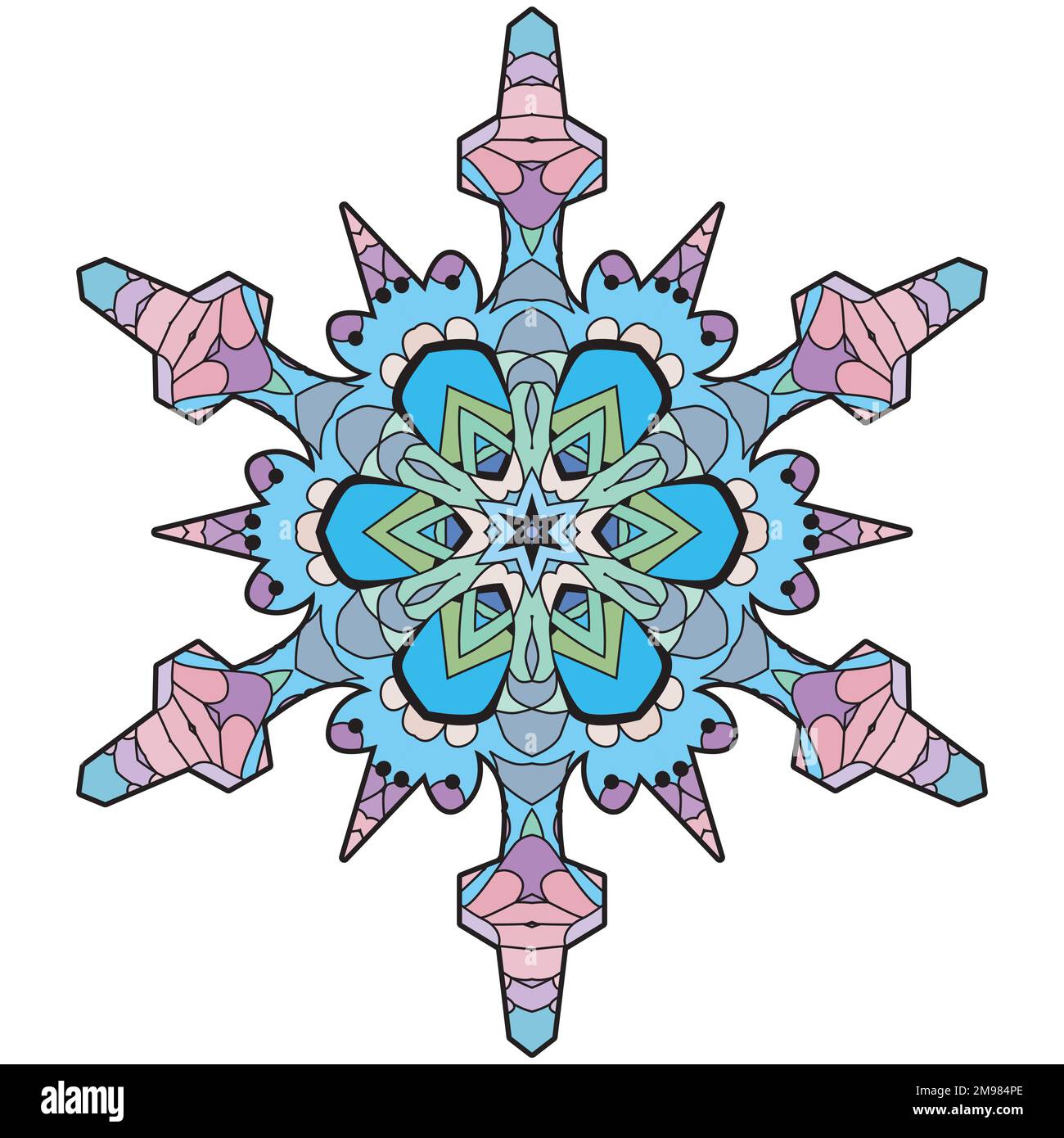 Snowflake winter icon silhouette on white background Stock Vector Image ...