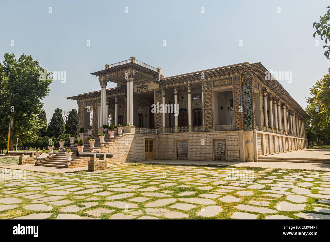 Royal Palace in Afif-Abad (Gulshan) garden in Shiraz, Iran Stock Photo