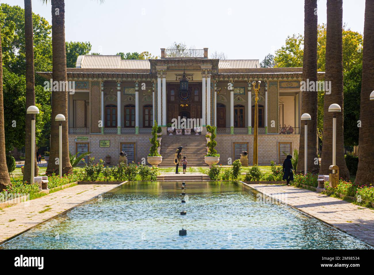 SHIRAZ, IRAN - JULY 6, 2019: Royal Palace in Afif-Abad (Gulshan) garden in Shiraz, Iran Stock Photo