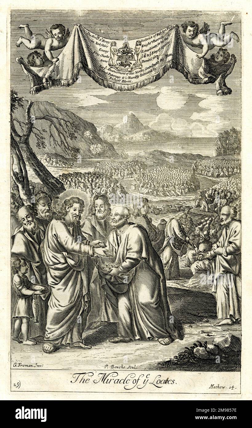 Miracle of the loaves and fishes Matthew 14 Stock Photo Alamy