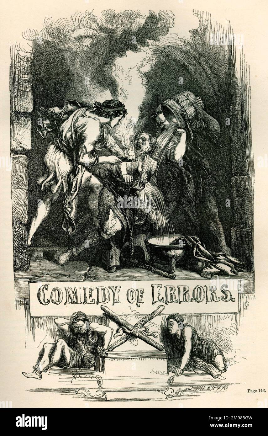 The Comedy of Errors - title page - exorcism scene. Stock Photo