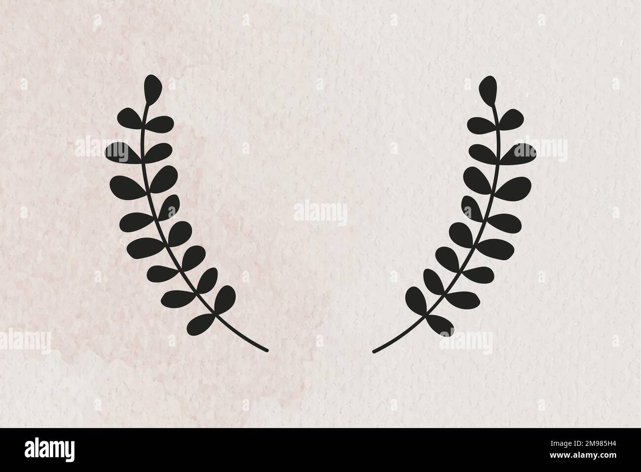 Black leafy wreath badge vector Stock Vector