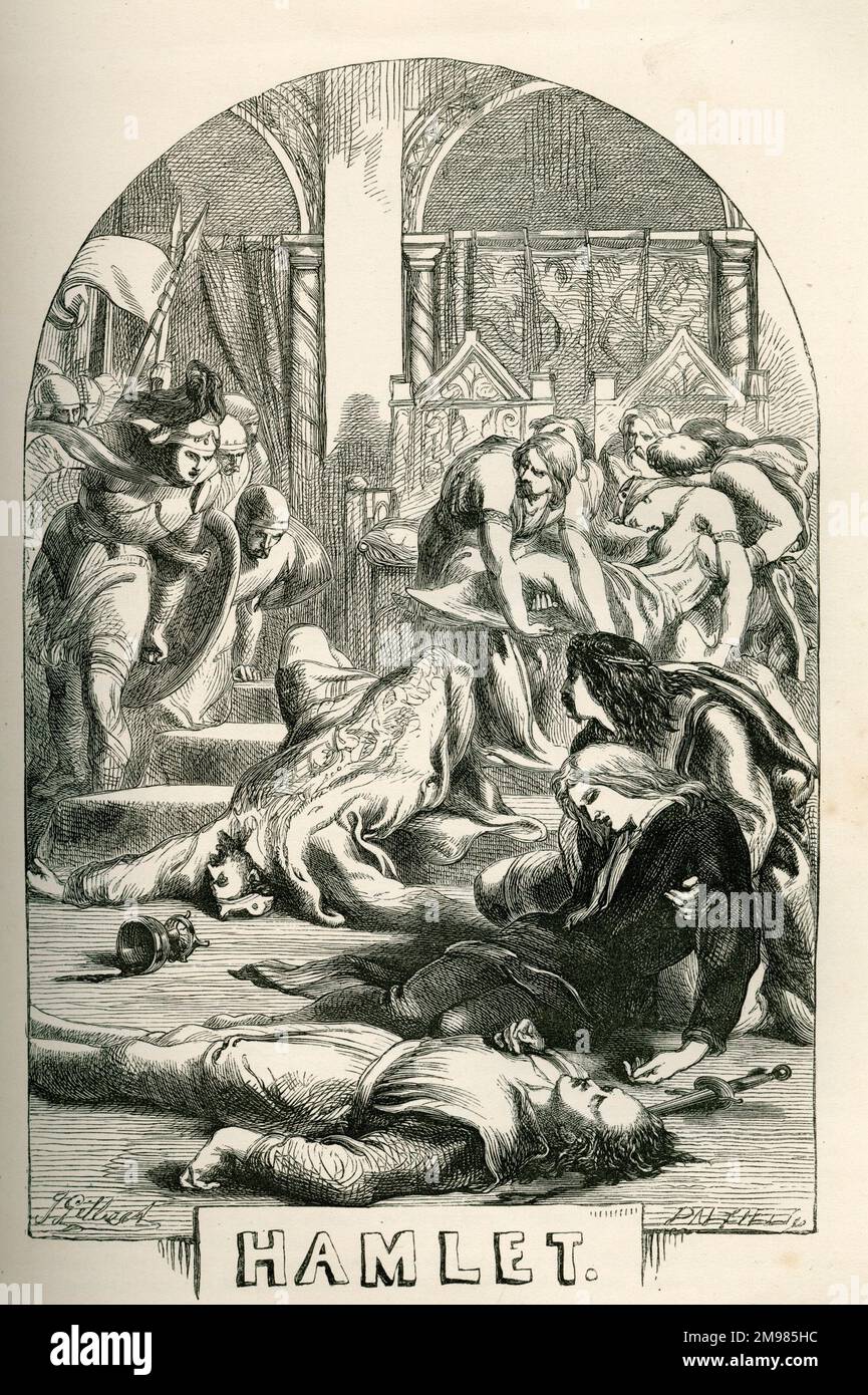 Hamlet title page final scene with many deaths Stock Photo Alamy