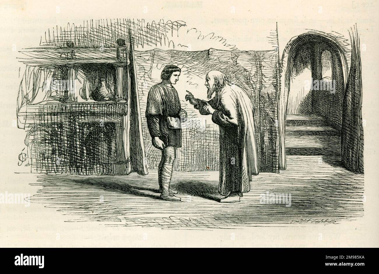 Hamlet Polonius gives advice to his son Laertes Stock Photo Alamy