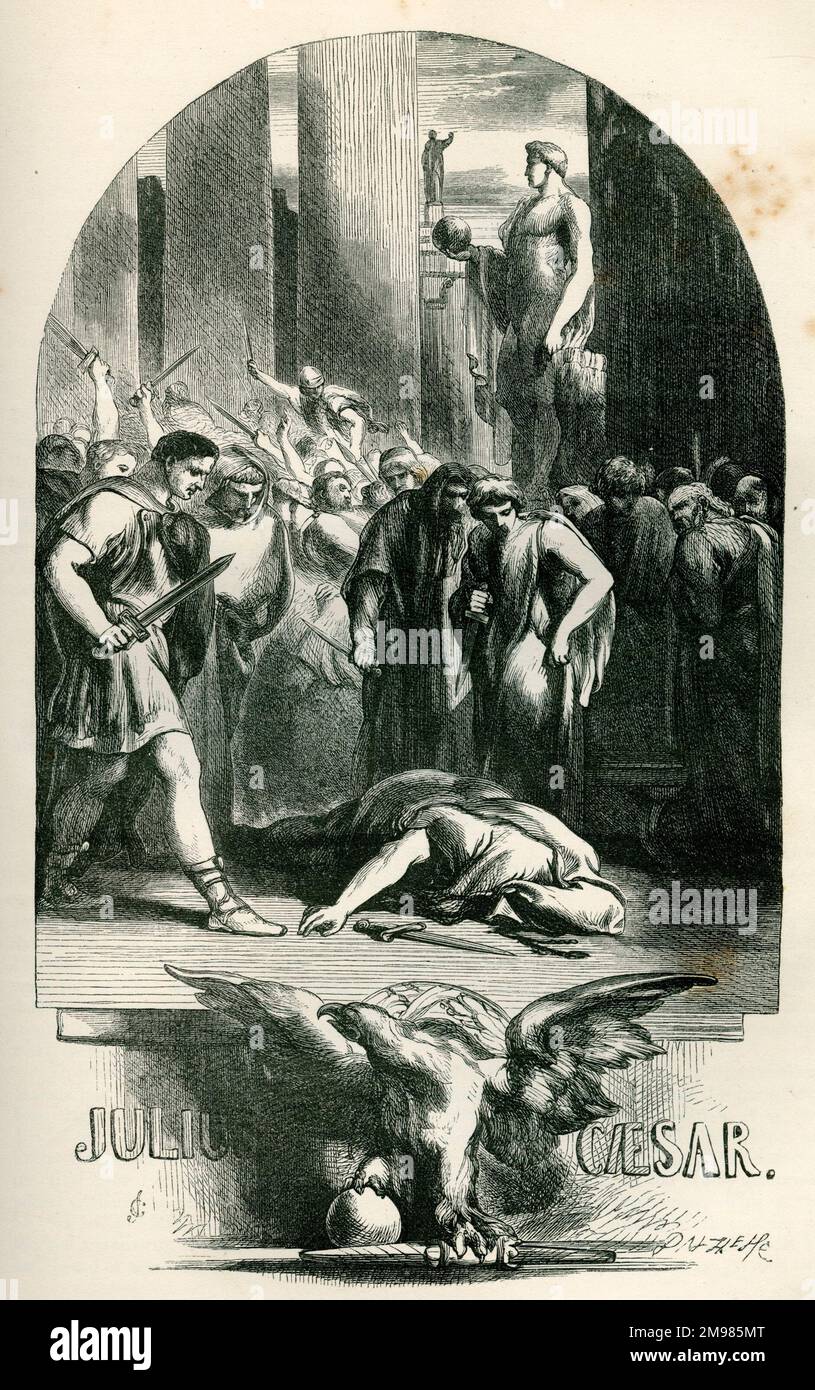 Julius Caesar - title page - assassination scene. Stock Photo