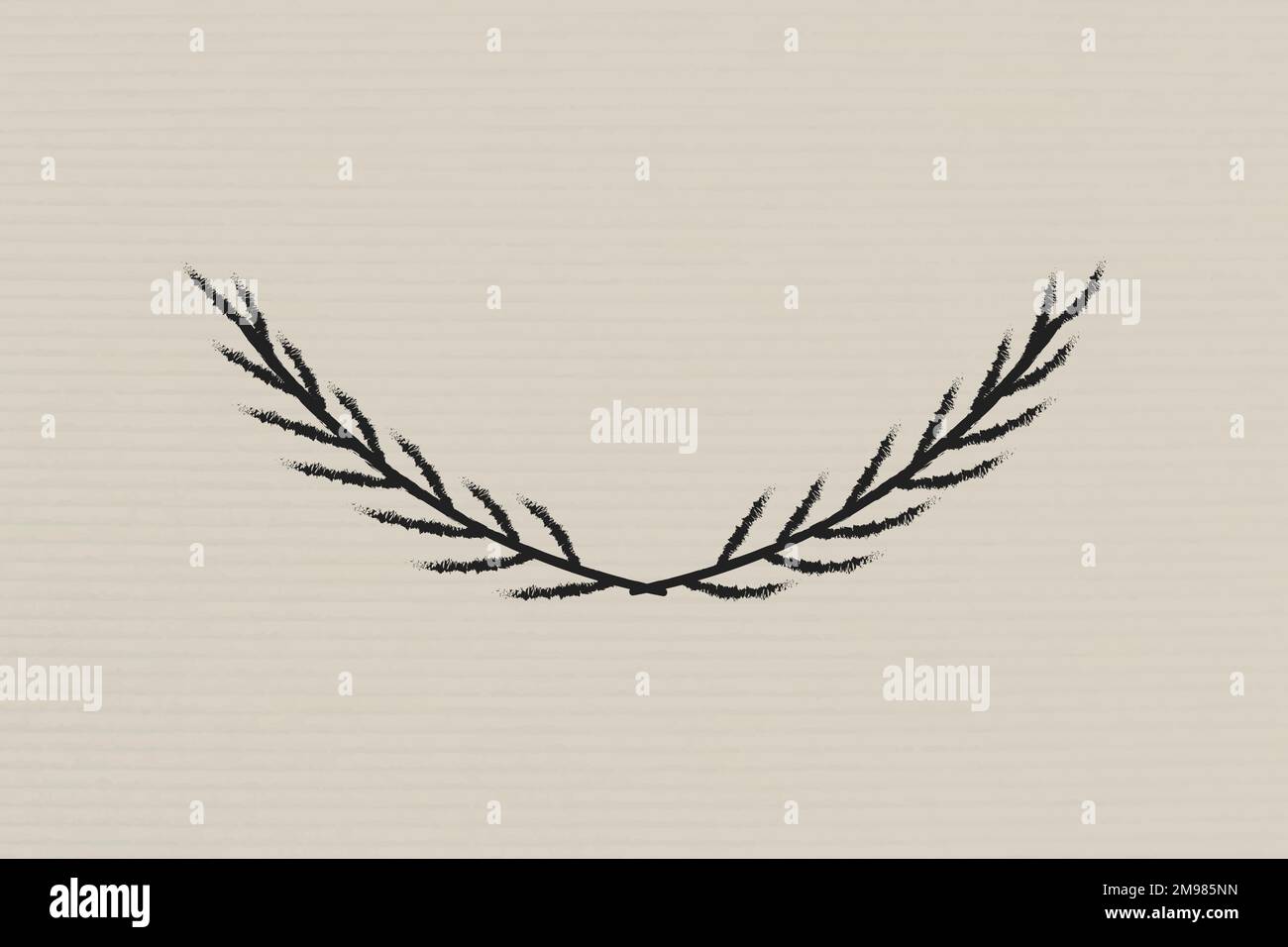 Black leafy wreath badge vector Stock Vector