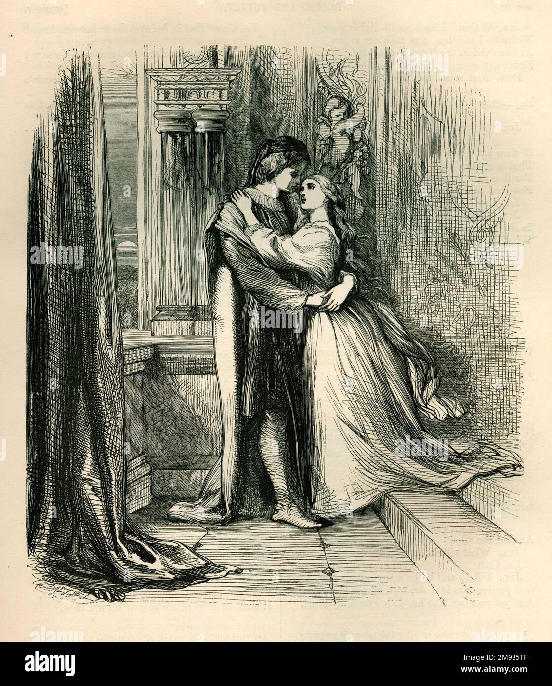 Romeo and Juliet - balcony scene. Stock Photo
