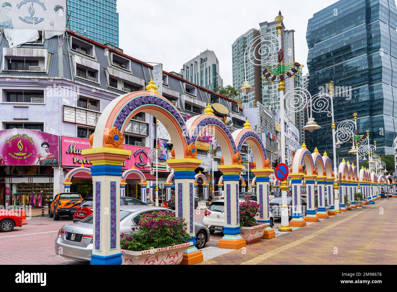 Kuala Lumpur, Malaysia - December 15th, 2022 - Vibrant Brickfields is home to Little India, a maze of textile shops and jewelry stores, restaurant Stock Photo