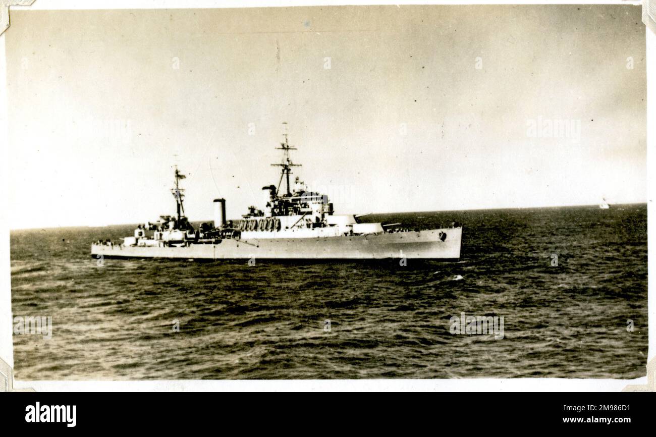 D-Day off Normandy, France, HMS Nelson, June 1944. Stock Photo