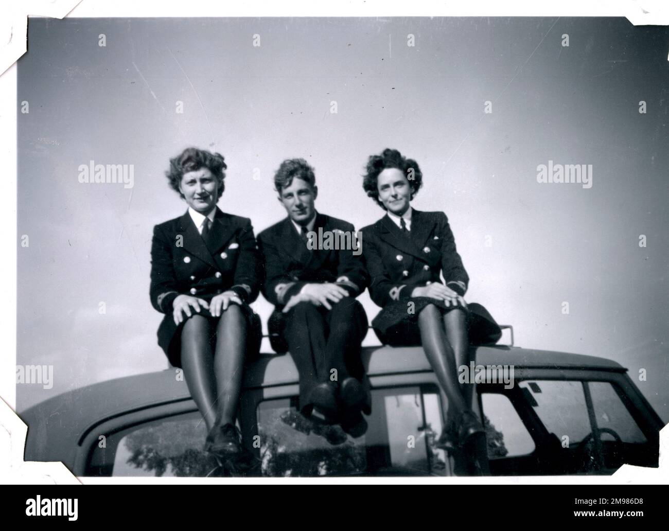 Three colleagues at Lessingen, Germany, July 1945. Stock Photo
