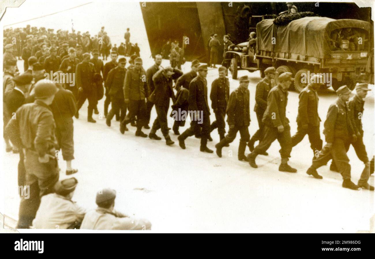 D-Day German prisoners, Normandy, France, June 1944. Stock Photo