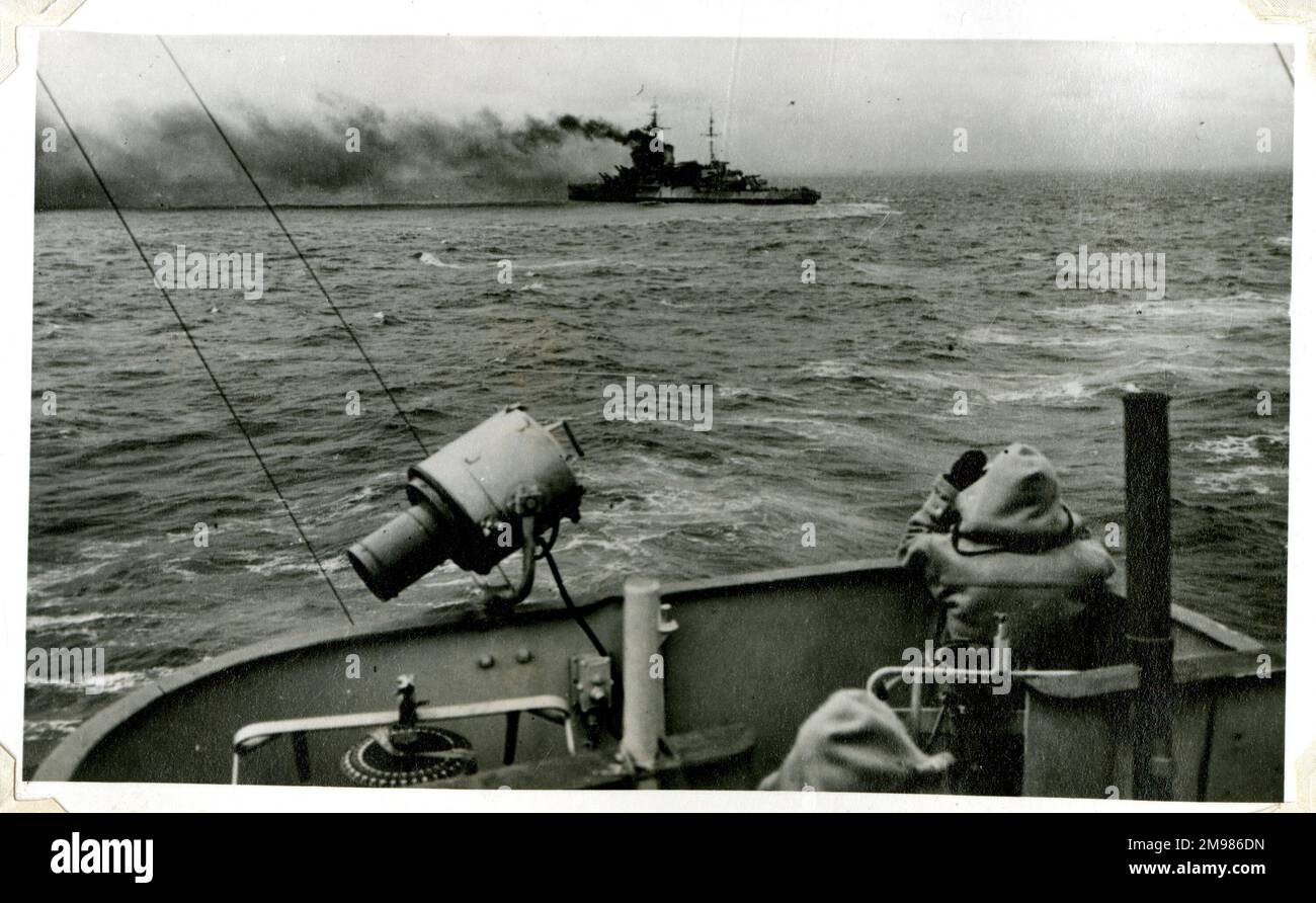 D-Day off Normandy, France, HMS Romillies, June 1944. Stock Photo