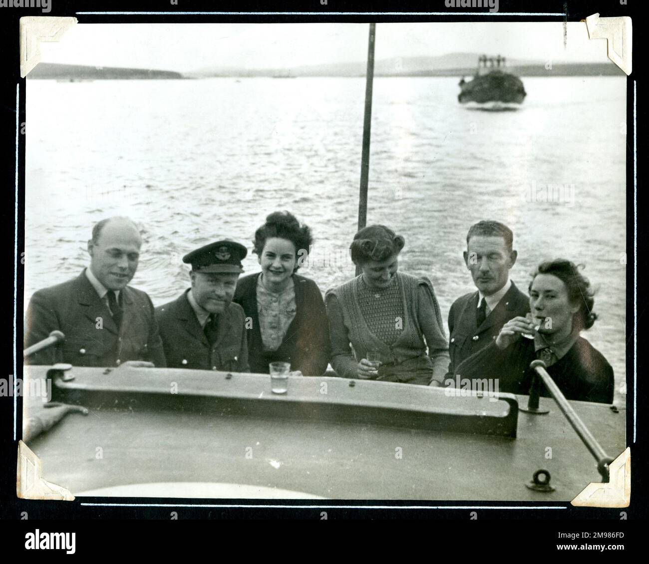 British forces colleagues at Scapa Flow, WW2. Stock Photo