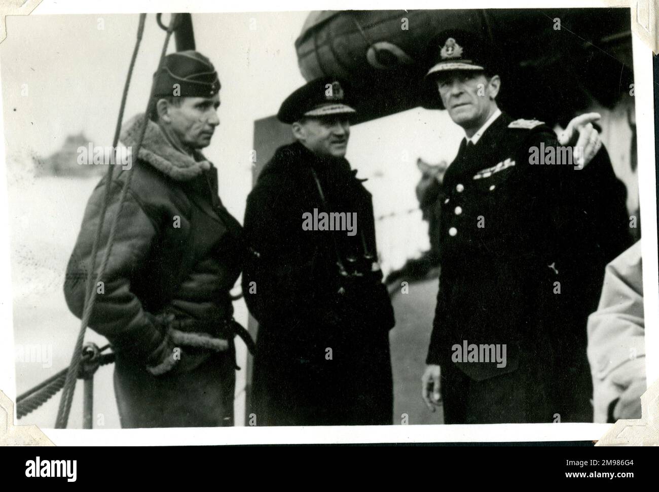 D-Day + 10, Air Chief Marshal Tedder of the RAF (1890-1967) and Admiral Ramsey of the RN (1883-1945), on board HMS Arethusa, June 1944. Stock Photo