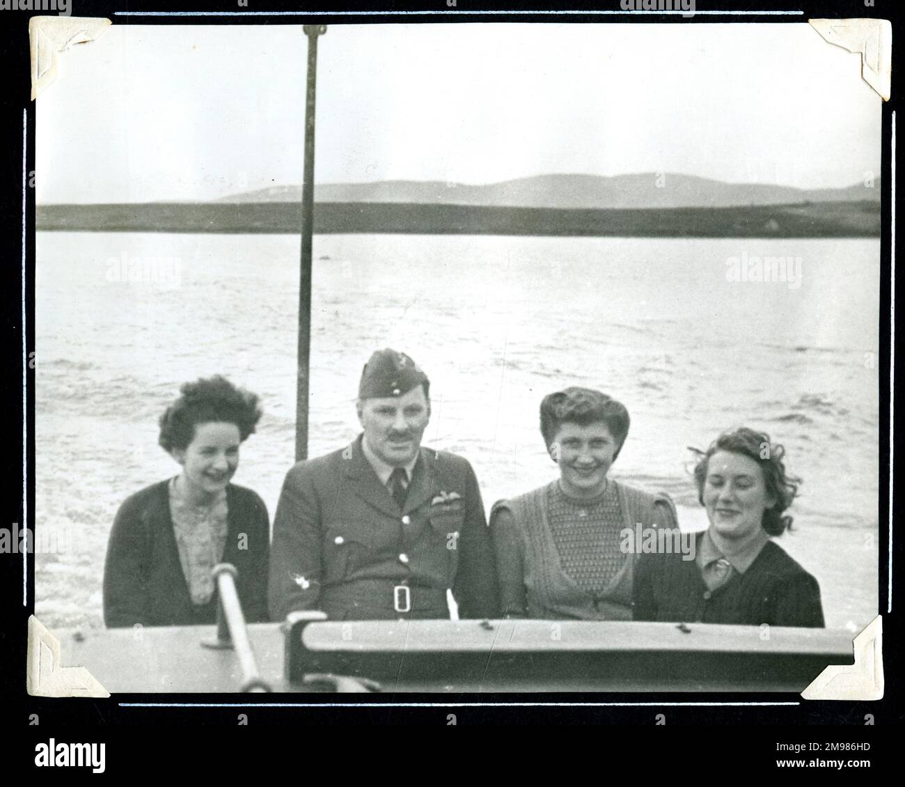 British forces colleagues at Scapa Flow, WW2. Stock Photo