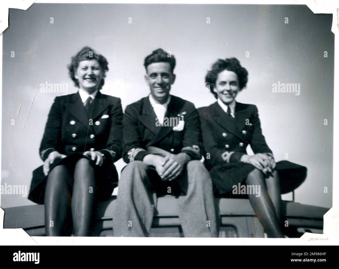 Three colleagues at Lessingen, Germany, July 1945. Stock Photo